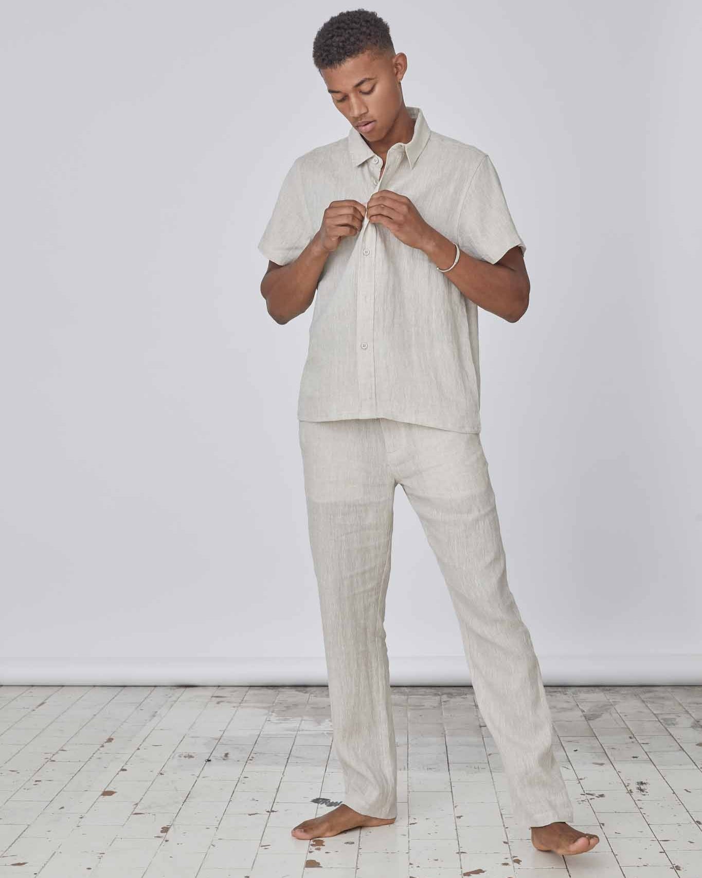 100% Hørbukser Beige | Skagen - clothing.dk